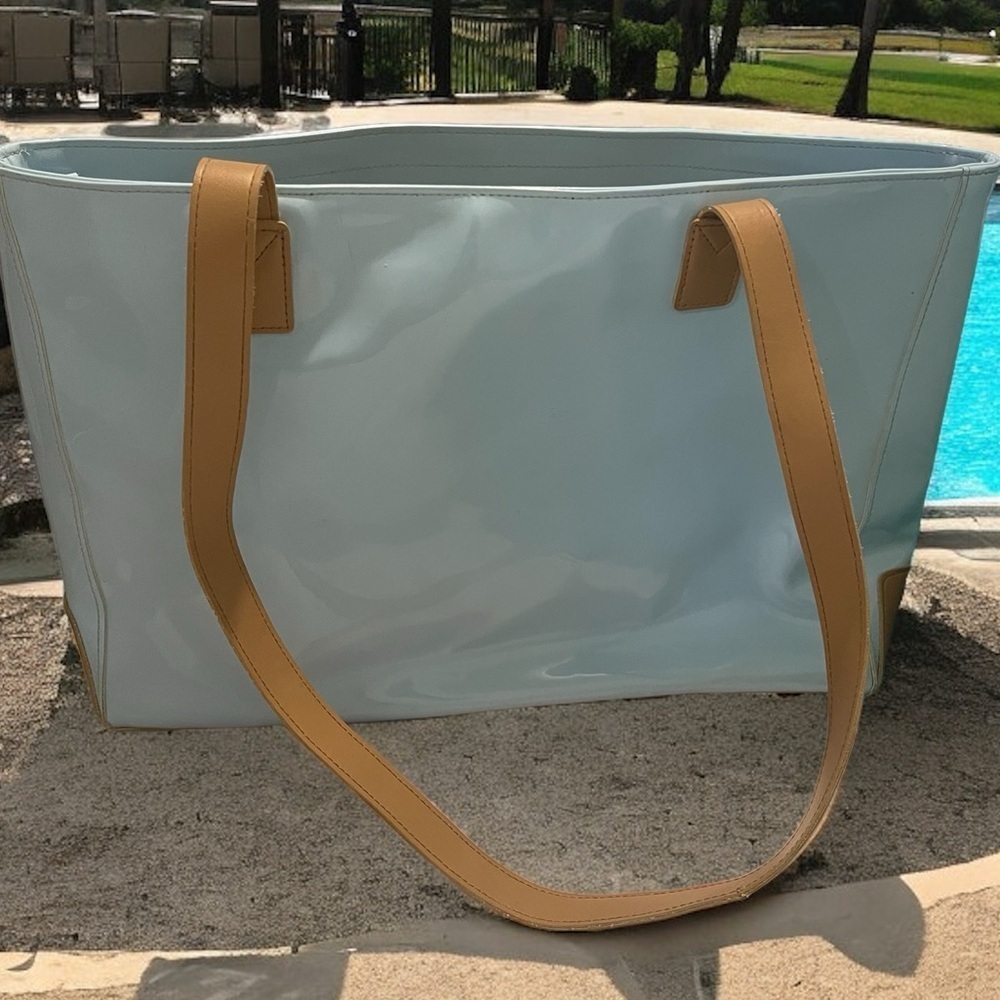 Lancome Aqua Blue Shoulder Bag Purse medium